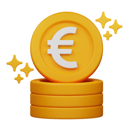 Pièce en euros  3D Icon