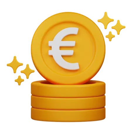 Pièce en euros  3D Icon