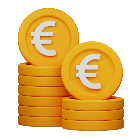 Pièce en euros  3D Icon