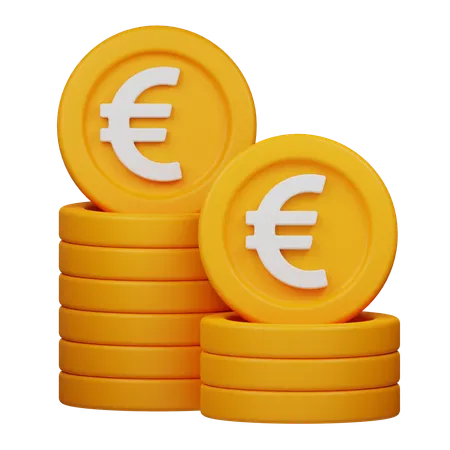 Pièce en euros  3D Icon