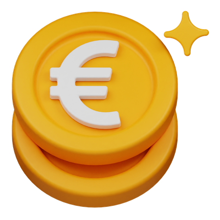 Pièce en euros  3D Icon