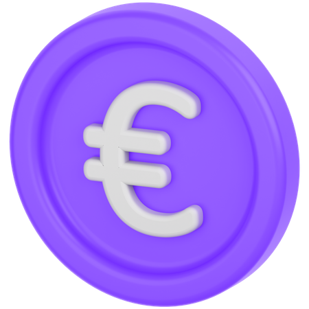 Pièce en euros  3D Icon