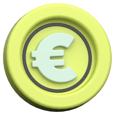 Pièce en euros  3D Icon