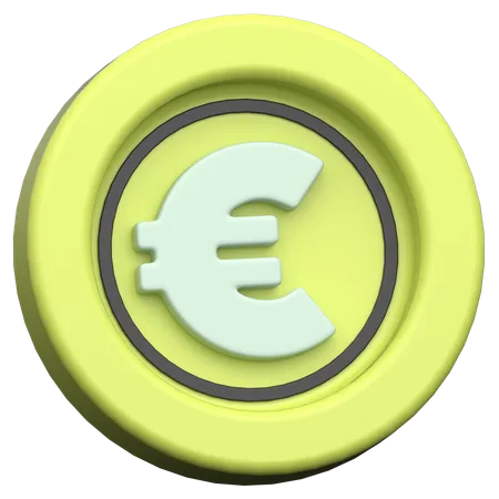 Pièce en euros  3D Icon