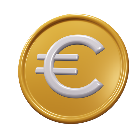 Pièce en euros  3D Icon