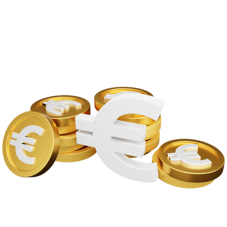 Pièce en euros  3D Icon