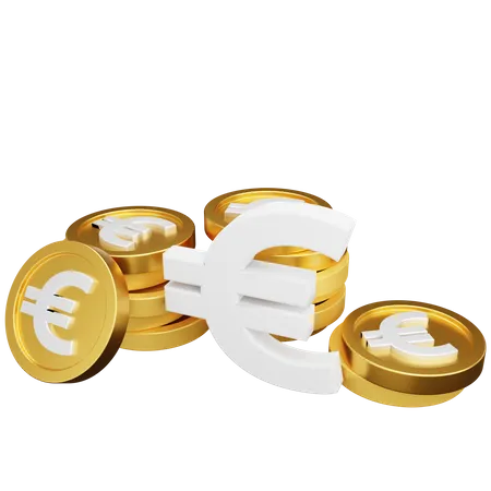 Pièce en euros  3D Icon