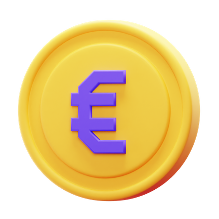 Pièce en euros  3D Icon