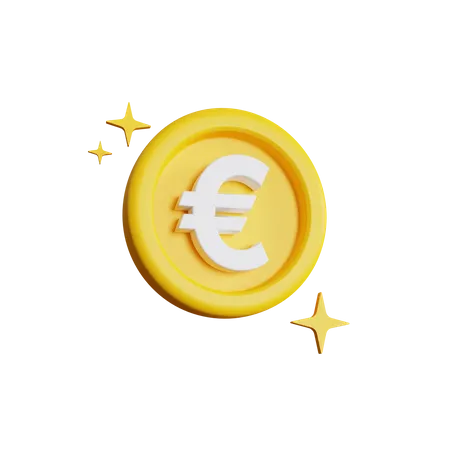 Pièce en euros  3D Icon