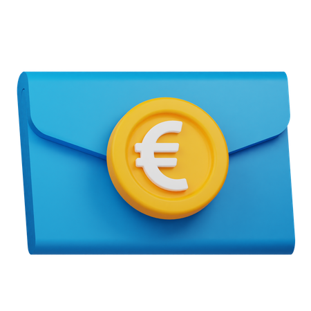 Courrier de pièces en euros  3D Icon