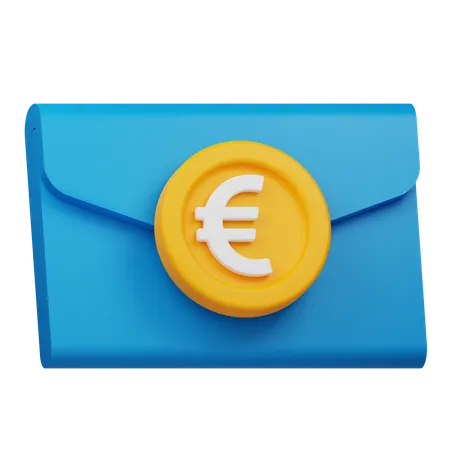 Courrier de pièces en euros  3D Icon