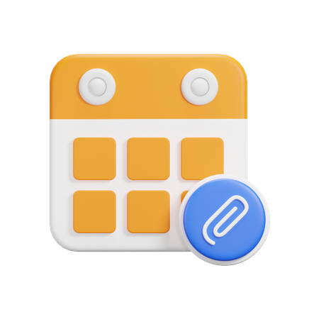 Calendrier des pièces jointes  3D Icon