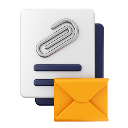 E-mail en pièce jointe  3D Icon