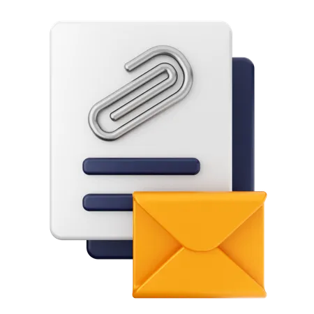 E-mail en pièce jointe  3D Icon