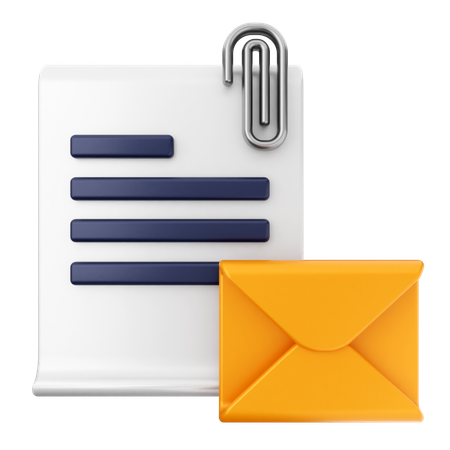 E-mail en pièce jointe  3D Icon