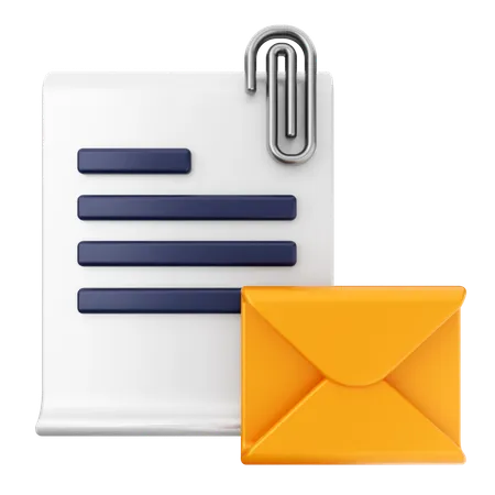 E-mail en pièce jointe  3D Icon