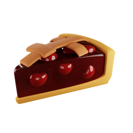 Piece of cherry pie  3D Illustration