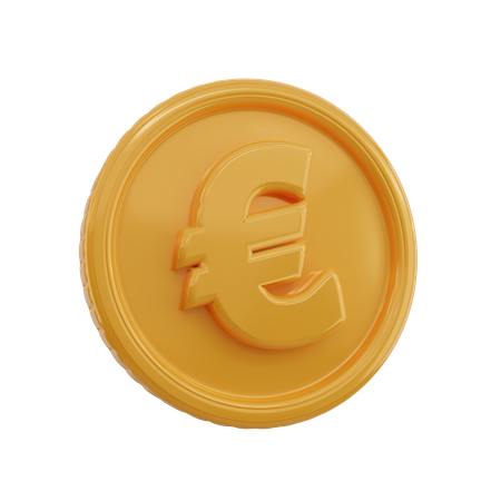 Pièce de monnaie symbole euro  3D Icon