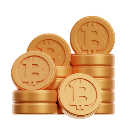 Pièces BTC  3D Icon