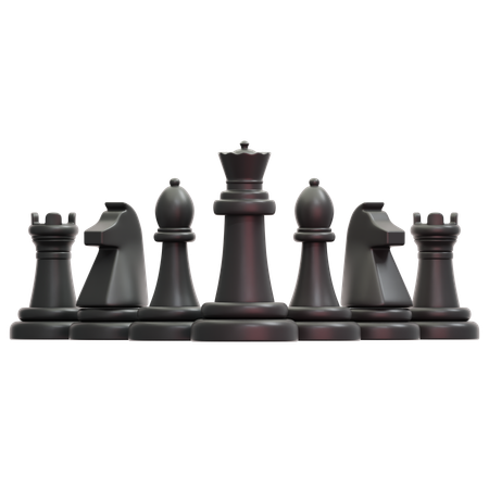 Pièces d'échecs noires  3D Icon
