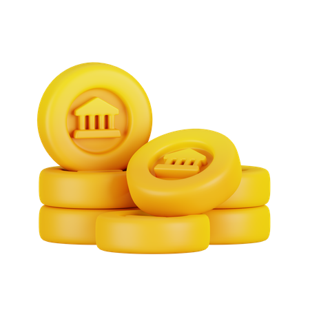 Pièces de banque  3D Icon