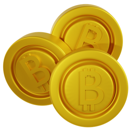 Pièces d'or Bitcoin  3D Icon