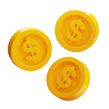 Pièces d'un dollar  3D Icon