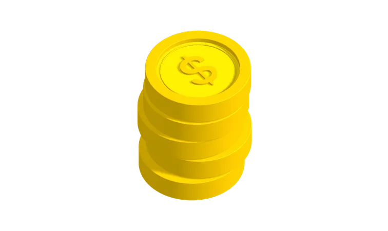 Pile de pièces de monnaie  3D Icon