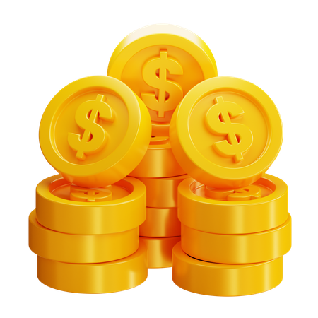 Pièces d'un dollar  3D Icon