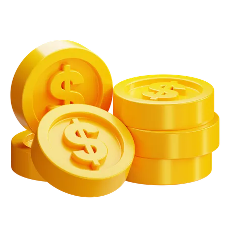 Pièces d'un dollar  3D Icon