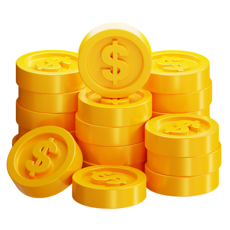 Pièces d'un dollar  3D Icon