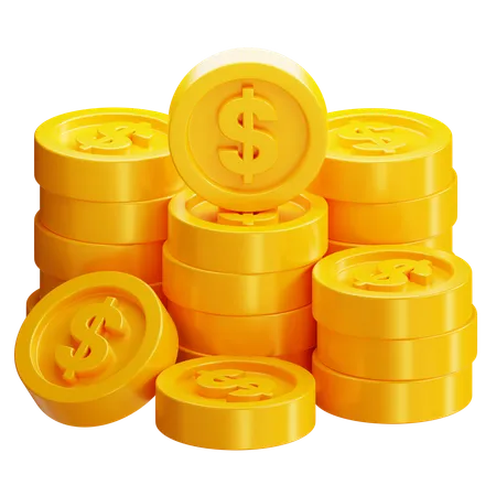 Pièces d'un dollar  3D Icon