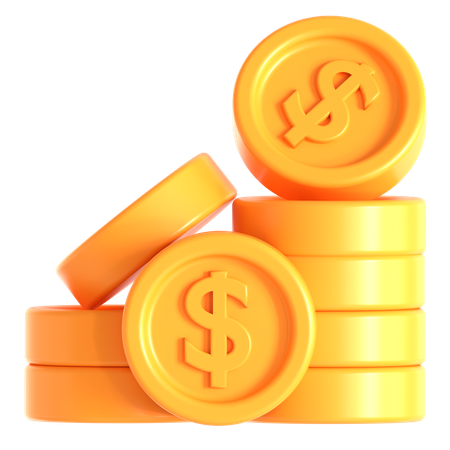 Pièces d'un dollar  3D Icon