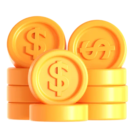 Pièces d'un dollar  3D Icon