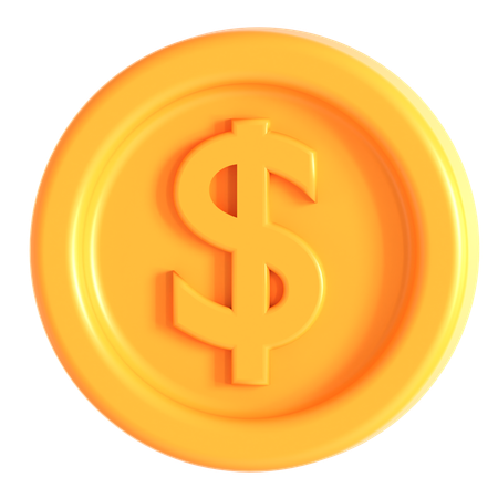 Pièces d'un dollar  3D Icon