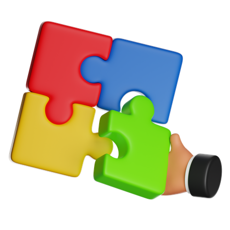 Pièces de puzzle entrelacées à la main  3D Icon