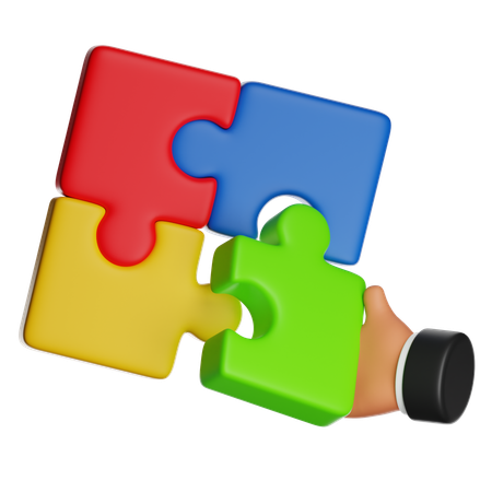 Pièces de puzzle entrelacées à la main  3D Icon