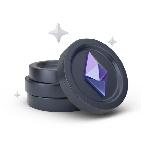 Pièces d'Ethereum  3D Icon