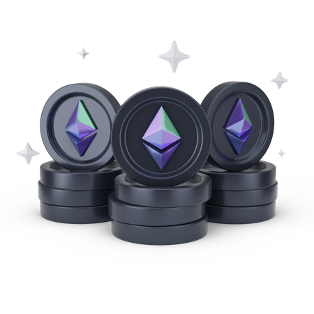 Pièces d'Ethereum  3D Icon