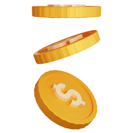 Pièces d'un dollar  3D Icon