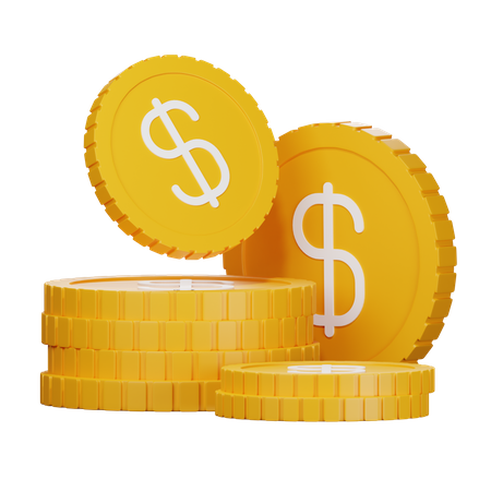 Pièces d'un dollar  3D Icon