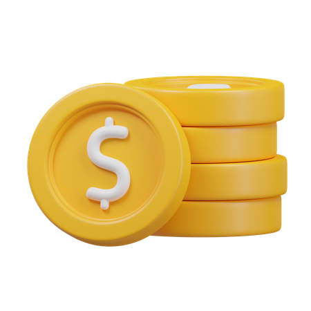 Pièces d'un dollar  3D Icon