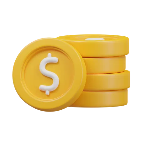 Pièces d'un dollar  3D Icon