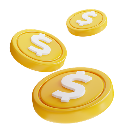 Pièces d'un dollar  3D Icon