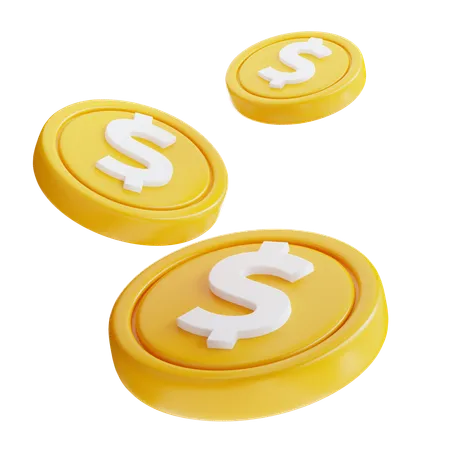 Pièces d'un dollar  3D Icon