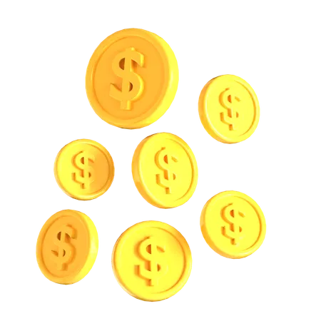 Pièces d'un dollar  3D Icon