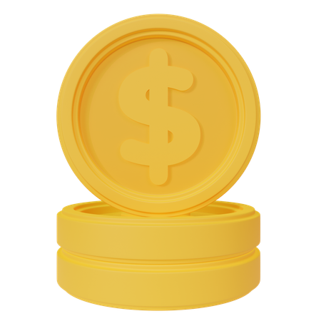 Pièces d'un dollar  3D Icon