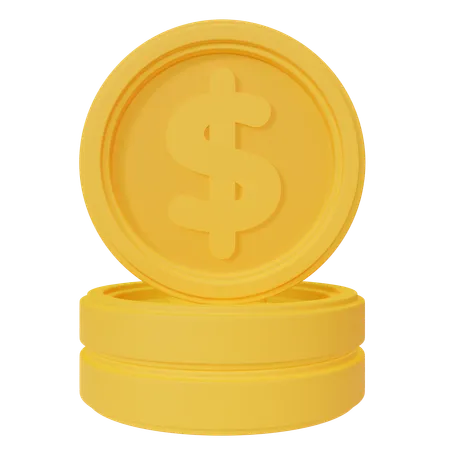 Pièces d'un dollar  3D Icon