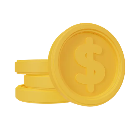 Pièces d'un dollar  3D Icon