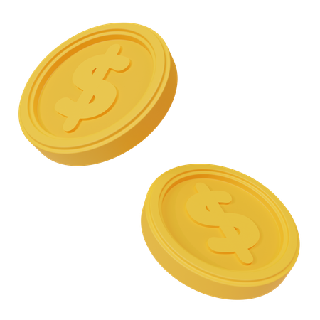 Pièces d'un dollar  3D Icon